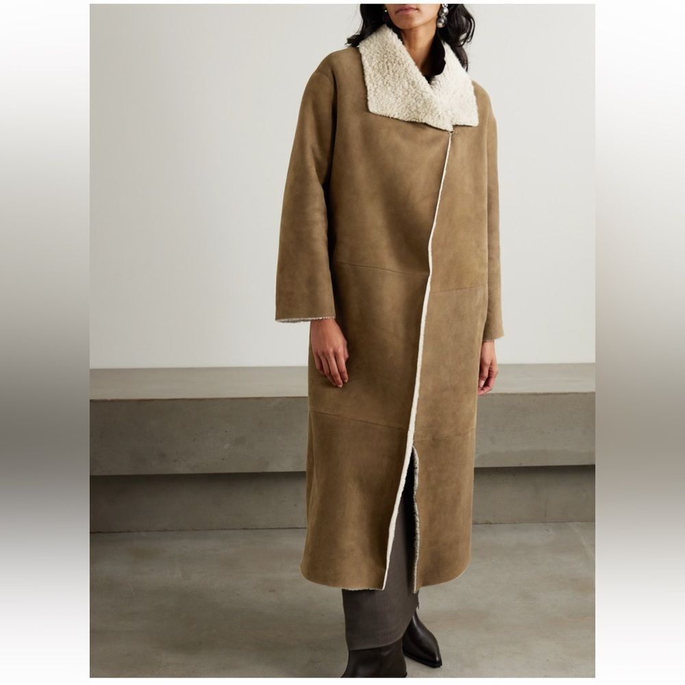 NWT NOUR HAMMOUR Asymmetric shearling coat - Picture 5 of 14